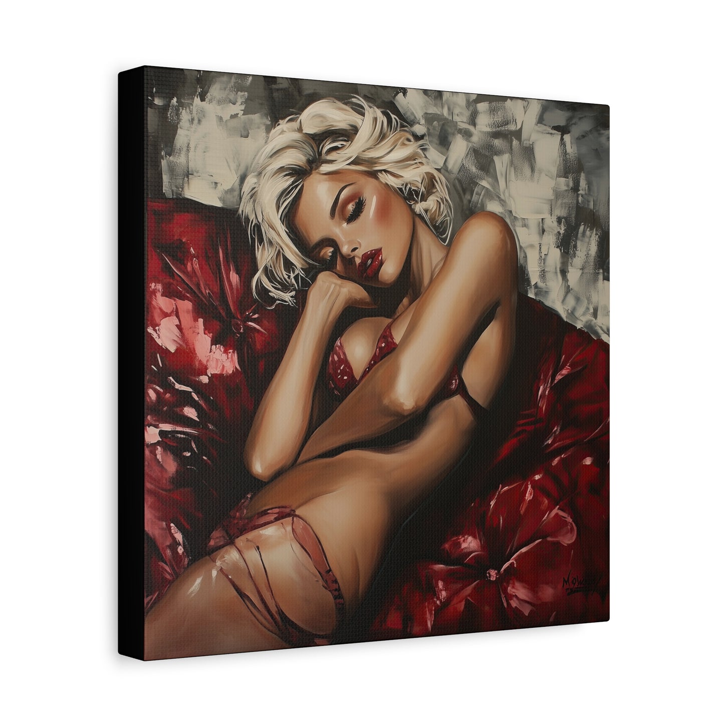 Gallery Wrapped Canvas, Guilt and Grit Adult Art Canvas, Erotic Pinup Art Canvas – Giselle