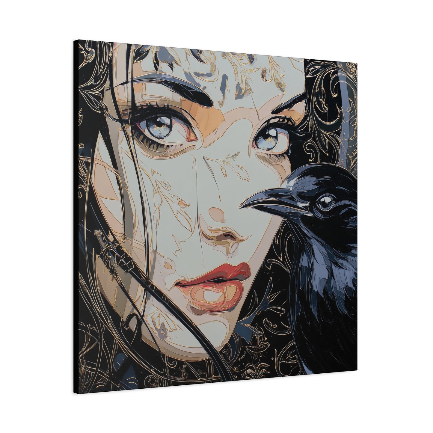 Gallery Wrapped Canvas, Myth and Bones Gothic Art Canvas, Dark Muse Canvas - Luxor