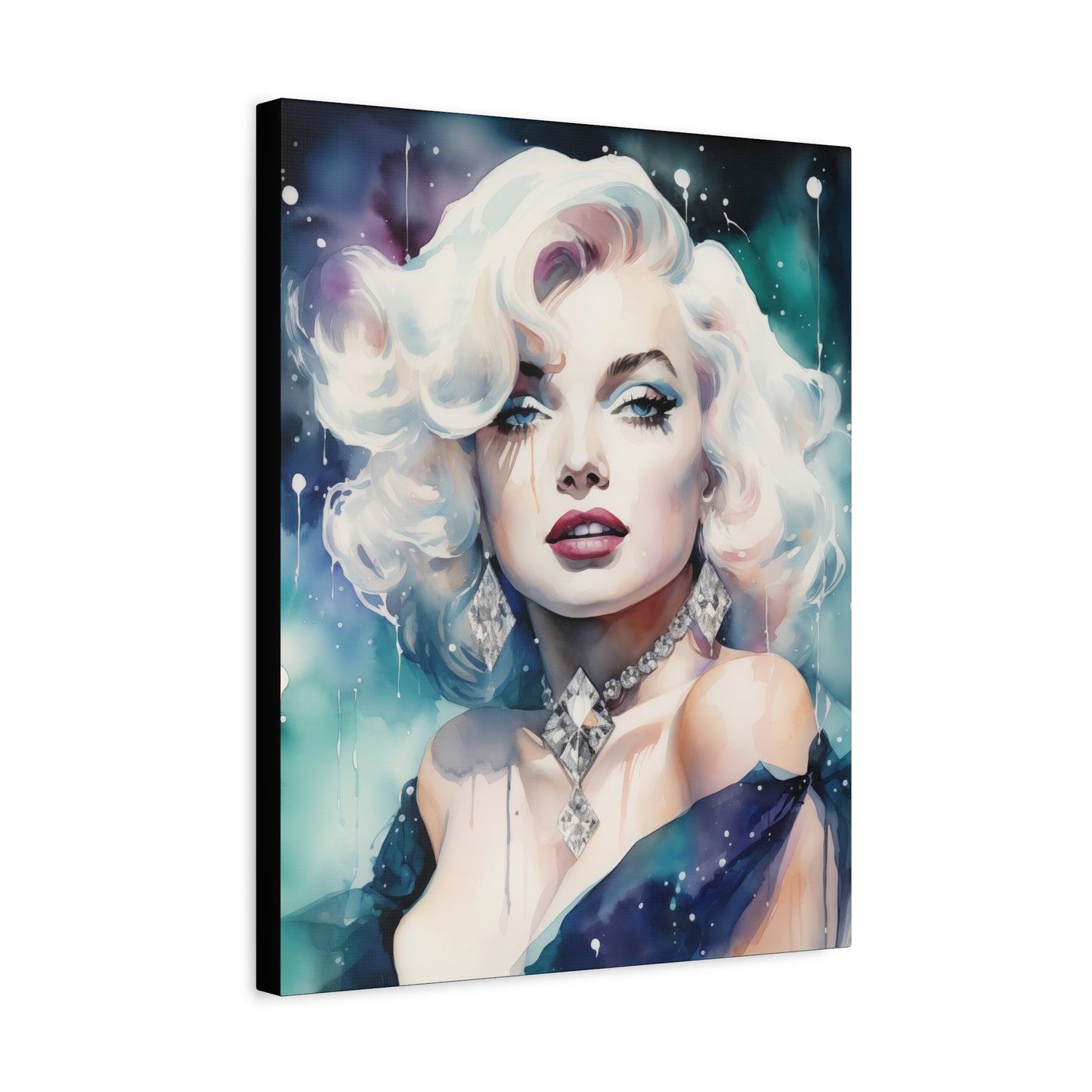 Canvas Wall Art, Gallery Wrapped Pop Art, Celebrity Wall Art – Marilyn Monroe - Diamonds
