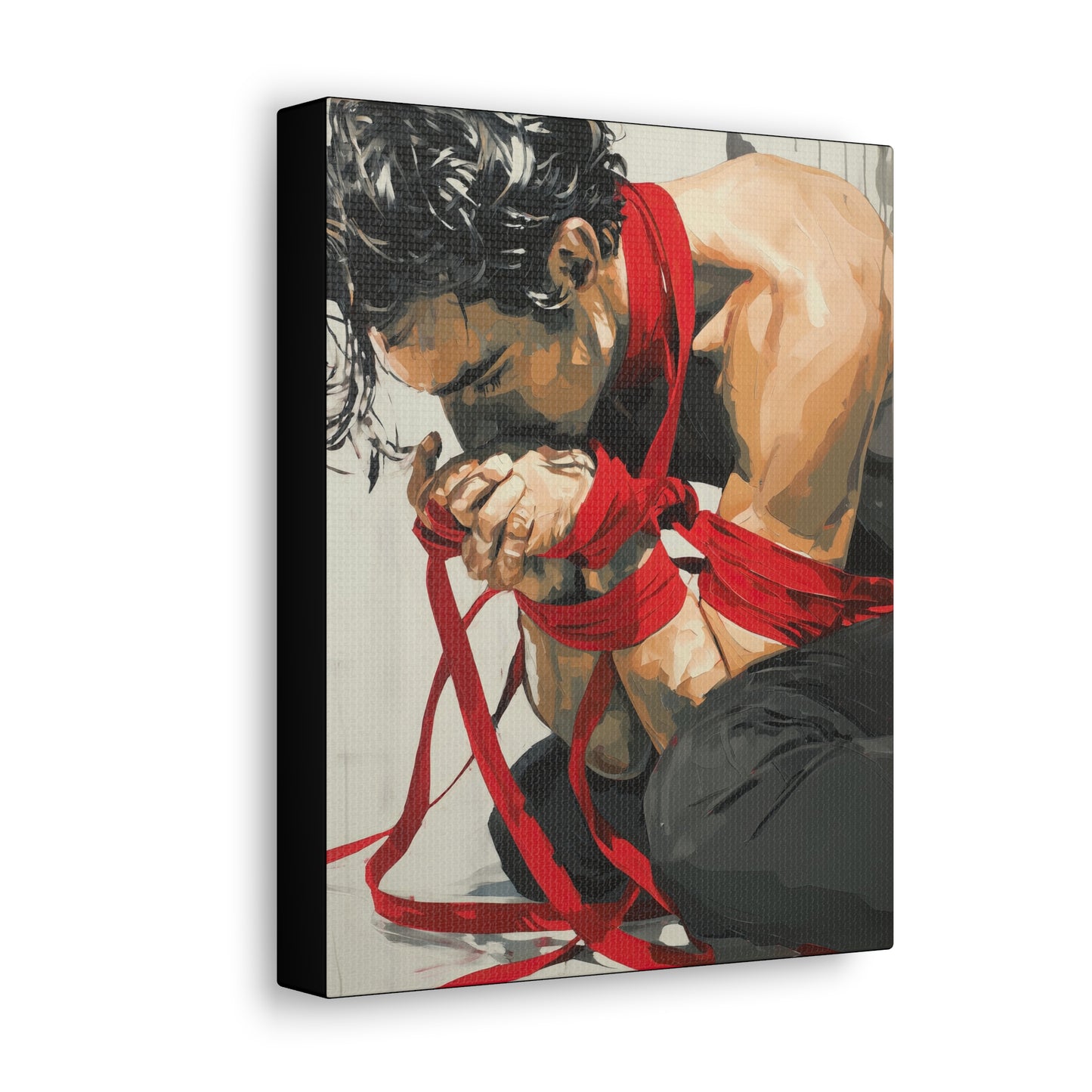Gallery Wrapped Canvas, Ropes and Reverence Art Canvas, Erotic Shibari Art Canvas – Theo