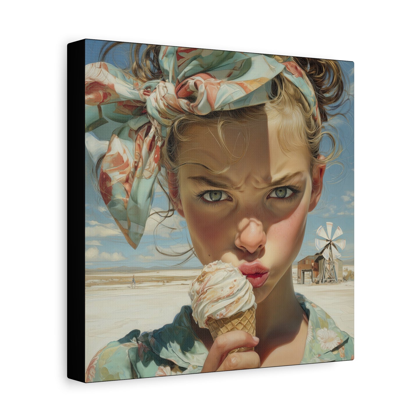 Gallery Wrapped Canvas, Sweet Summer Nostalgia, Sugar and Spice Art Canvas, Ice Cream Dreams Art – Millie