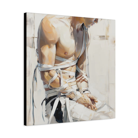 Gallery Wrapped Canvas, Ropes and Reverence Art Canvas, Erotic Shibari Art Canvas – Kenji