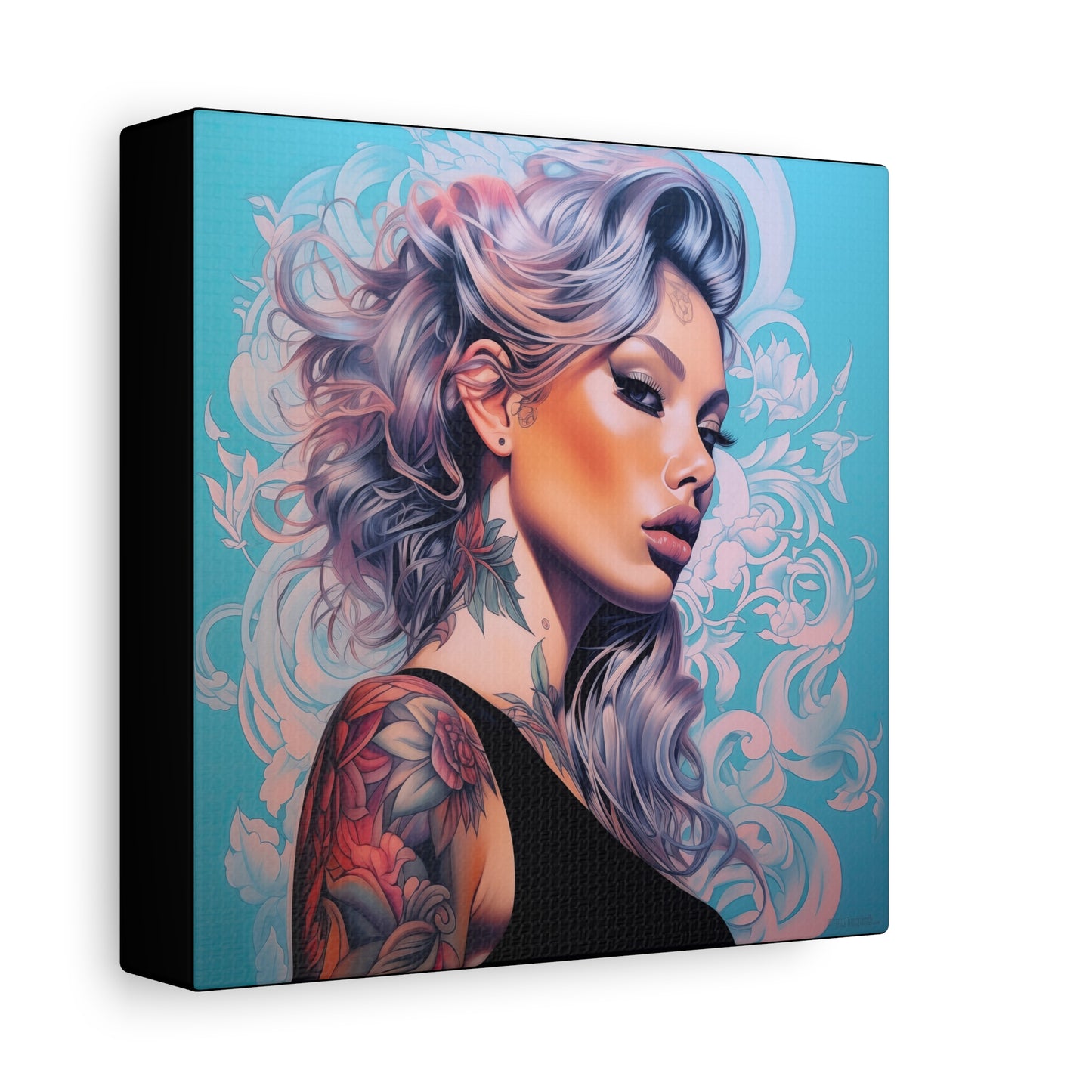 Gallery Wrapped Canvas, Edgy Tattooed Beauty, Urban Pop Art Canvas – Arabella