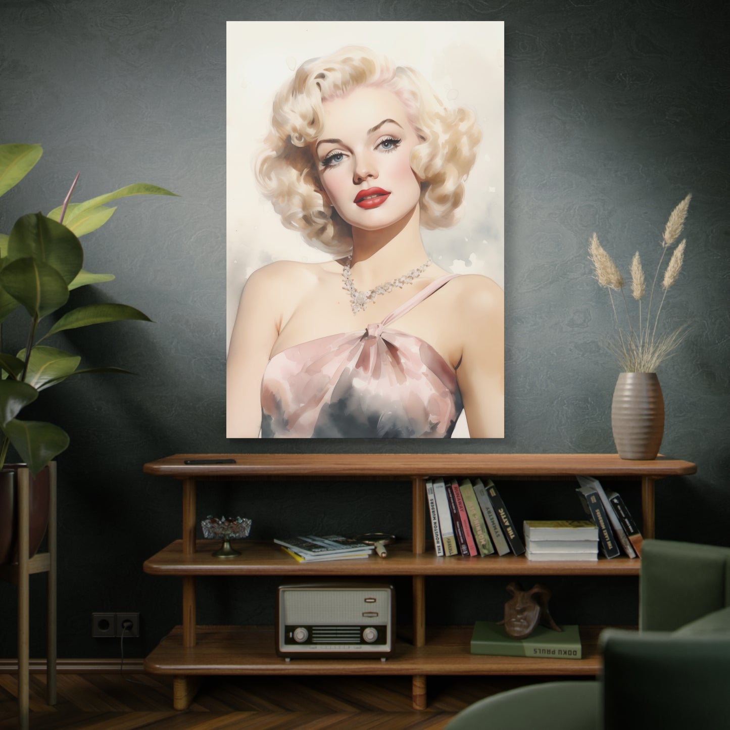 Canvas Wall Art, Gallery Wrapped Pop Art, Celebrity Wall Art – Marilyn Monroe - Pink