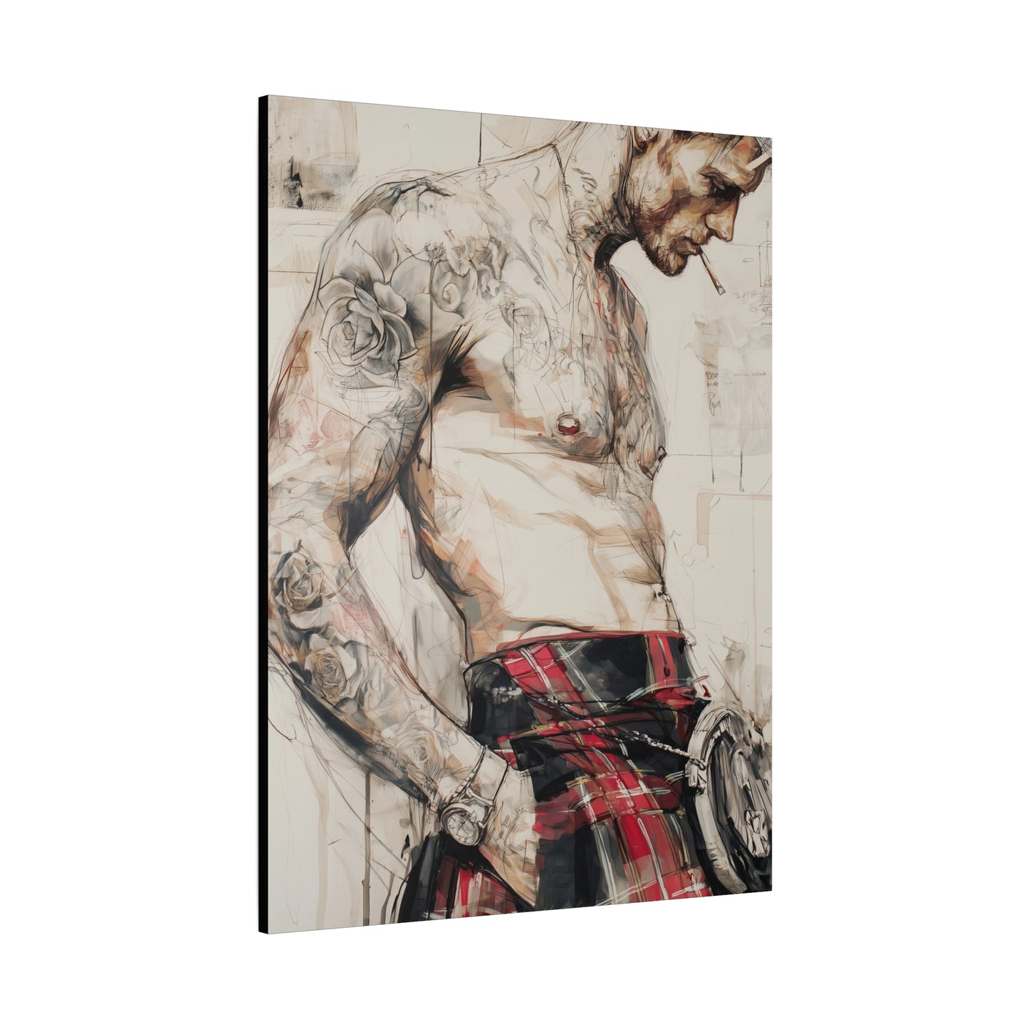 Gallery Wrapped Canvas, Kilts and Carnage Art Canvas, Erotic Pinup Art Canvas – Keir