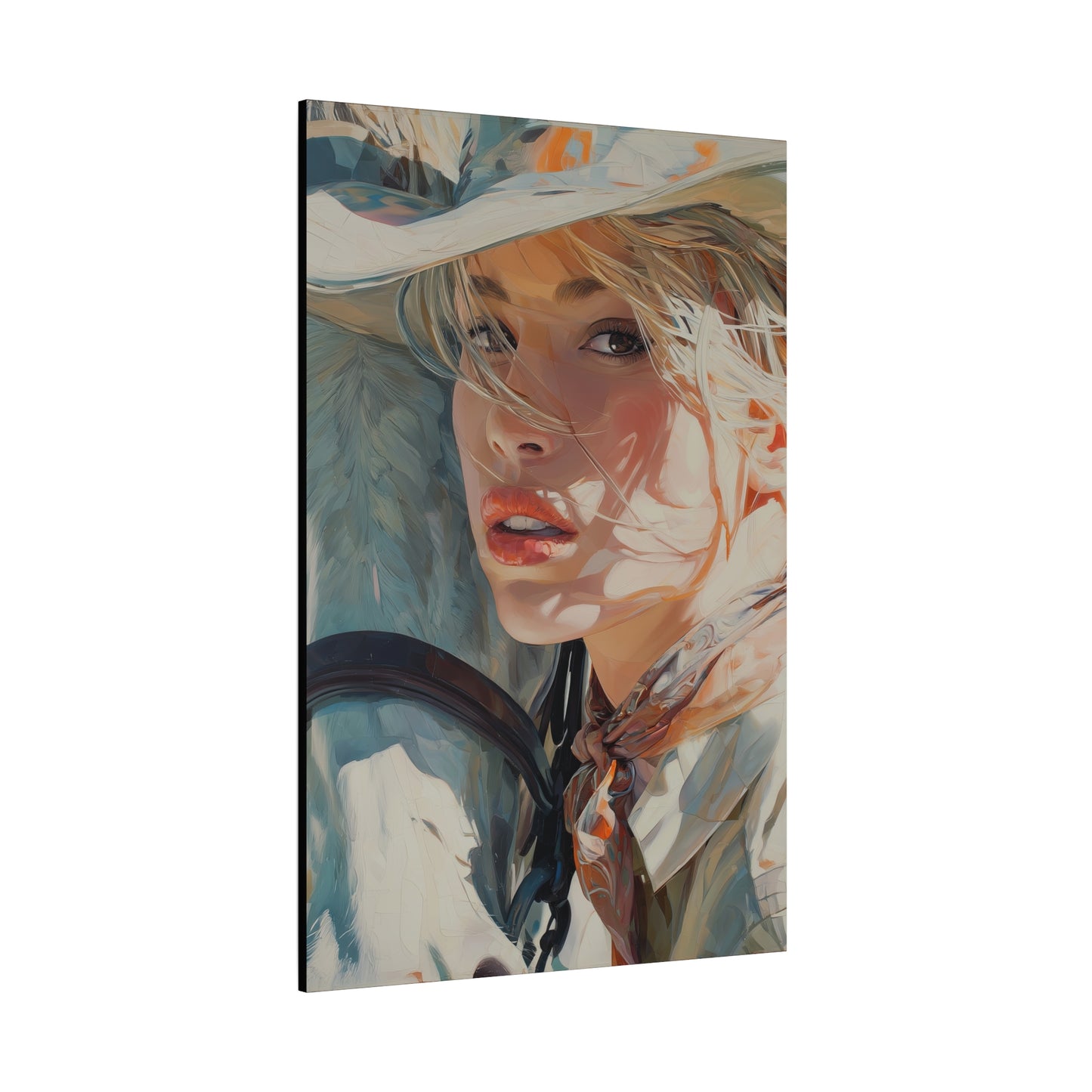 Gallery Wrapped Canvas, Wranglers and Wreckage Art Canvas, Erotic Pinup Art Canvas – Dakota