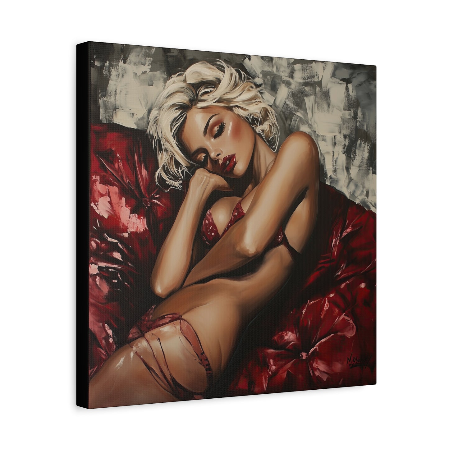 Gallery Wrapped Canvas, Guilt and Grit Adult Art Canvas, Erotic Pinup Art Canvas – Giselle