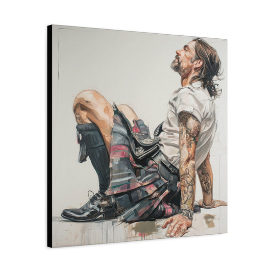 Gallery Wrapped Canvas, Kilts and Carnage Art Canvas, Erotic Pinup Art Canvas – Alastair