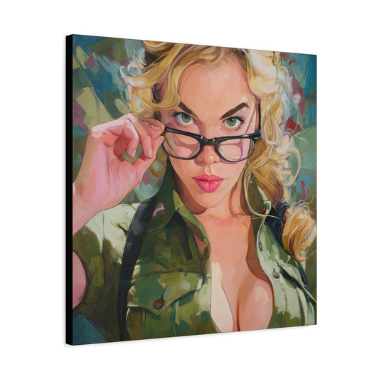 Gallery Wrapped Canvas, Liberty and Lace Art Canvas, Erotic Pinup Art Canvas – Barb