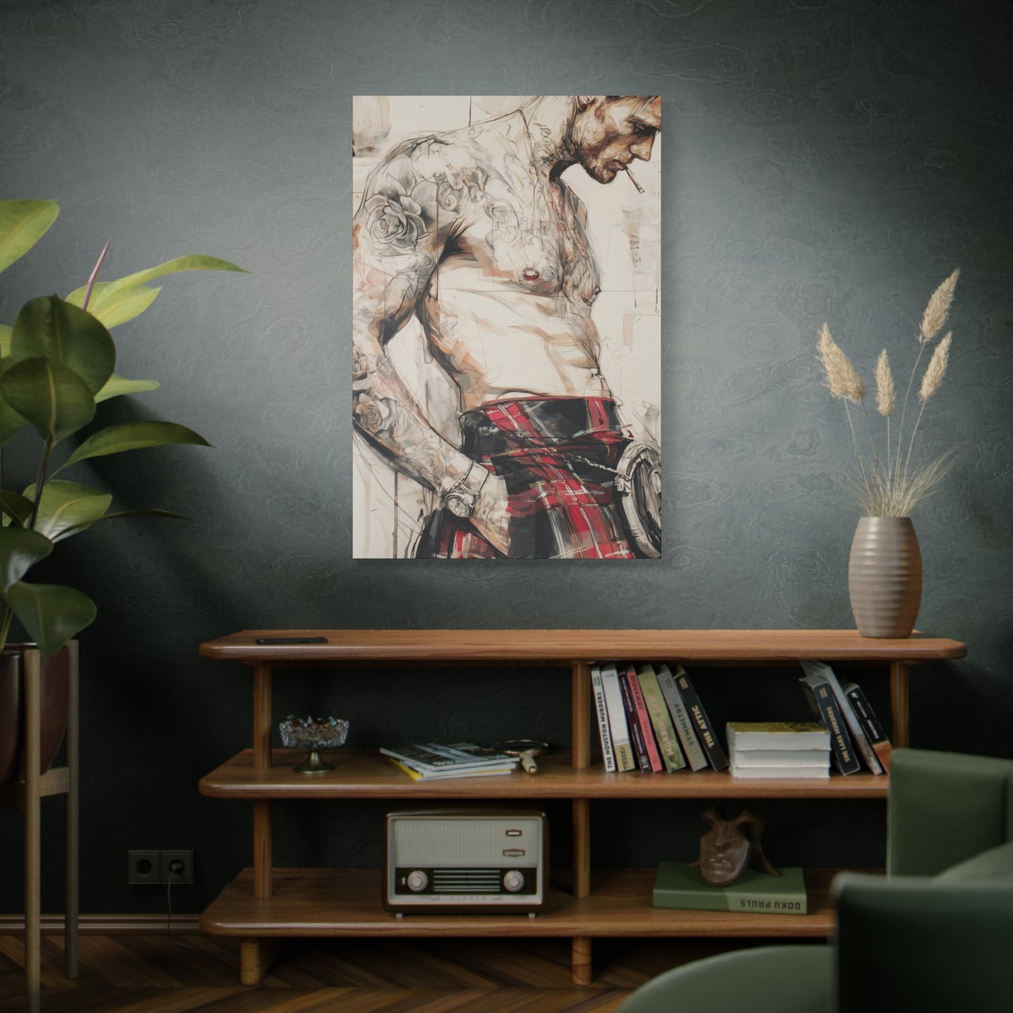 Gallery Wrapped Canvas, Kilts and Carnage Art Canvas, Erotic Pinup Art Canvas – Keir