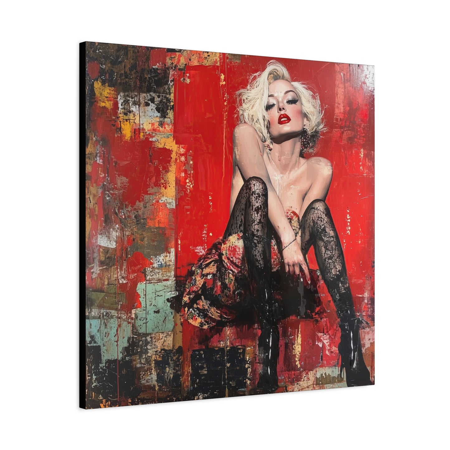 Gallery Wrapped Canvas, Guilt and Grit Adult Art Canvas, Erotic Pinup Art Canvas – Sable
