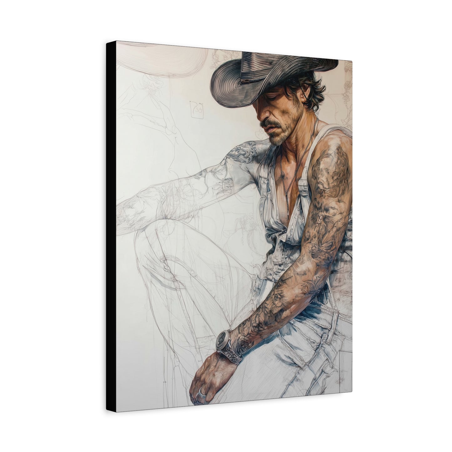 Gallery Wrapped Canvas, Wranglers and Wreckage Art Canvas, Erotic Pinup Art Canvas – Maverick