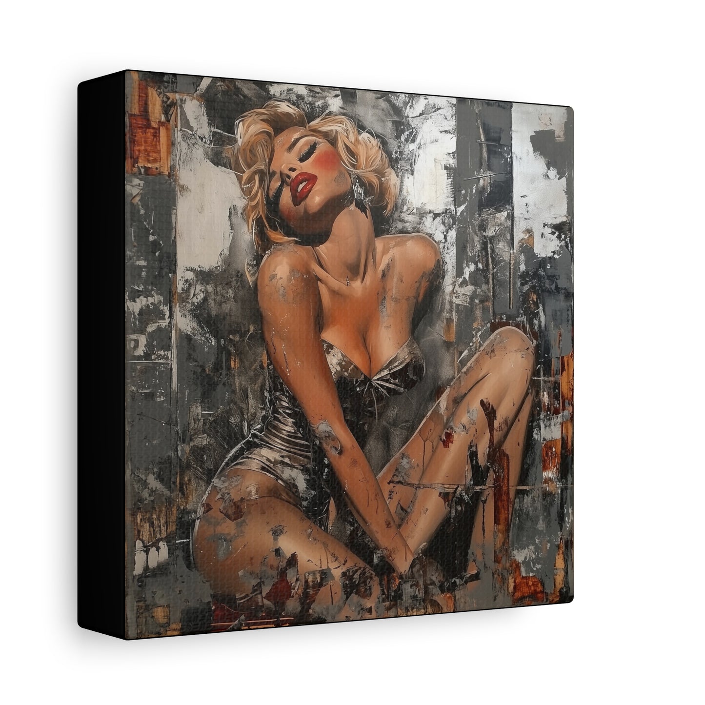 Gallery Wrapped Canvas, Guilt and Grit Adult Art Canvas, Erotic Pinup Art Canvas – Juliette