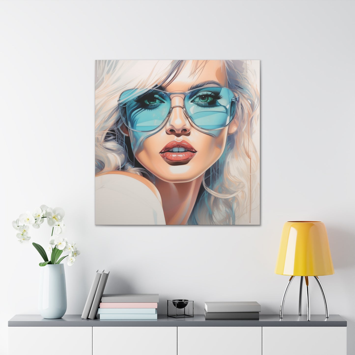 Canvas Gallery Wrapped High-Fashion Wall Art, Stylish Decor, Retro Femme Doll Pop Art – Nova