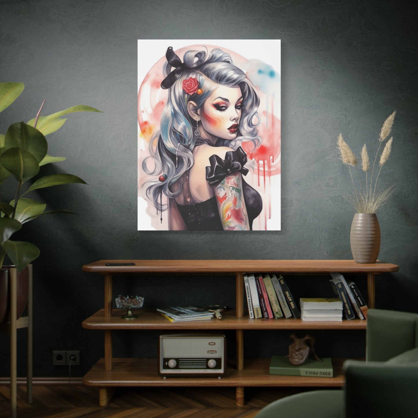 Gallery Wrapped Canvas, Edgy Tattooed Beauty, Urban Pop Art Canvas – Sabella