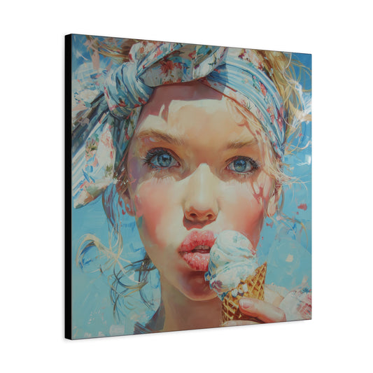 Gallery Wrapped Canvas, Sweet Summer Nostalgia, Sugar and Spice Art Canvas, Ice Cream Dreams Art – Honey
