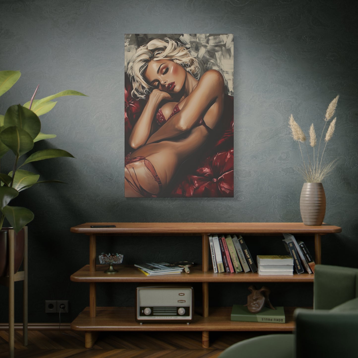 Gallery Wrapped Canvas, Guilt and Grit Adult Art Canvas, Erotic Pinup Art Canvas – Giselle