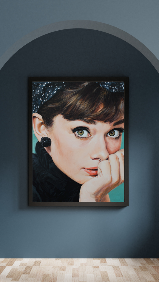 Gallery Wrapped Canvas, The Diva Project Art Canvas, Pinup Art Canvas – Audrey Hepburn - NINE