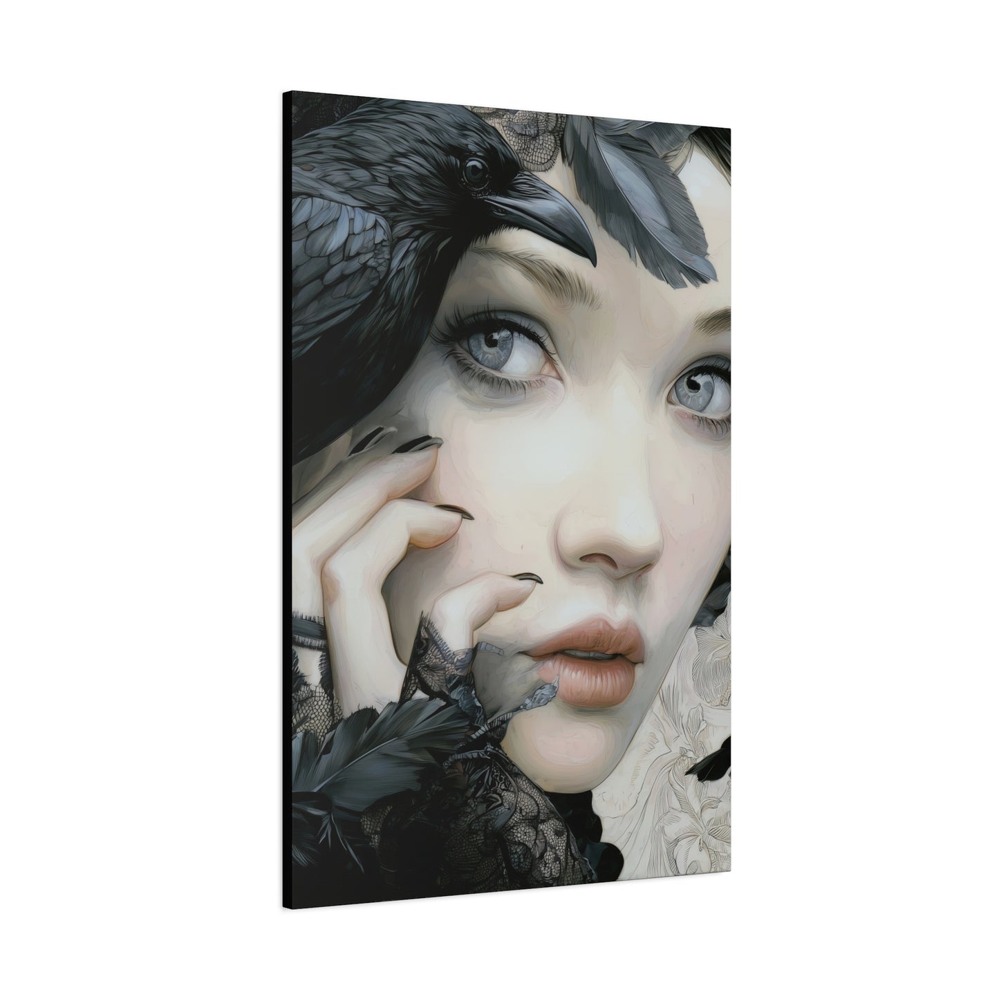 Gallery Wrapped Canvas, Myth and Bones Gothic Art Canvas, Dark Muse Canvas - Odessa