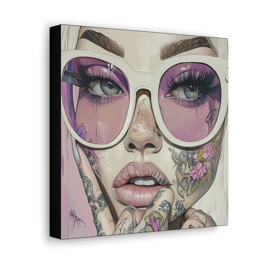 Canvas Gallery Wrap, Ladies in Lenses Wall Art, Abstract Femme Girl Art - Heather