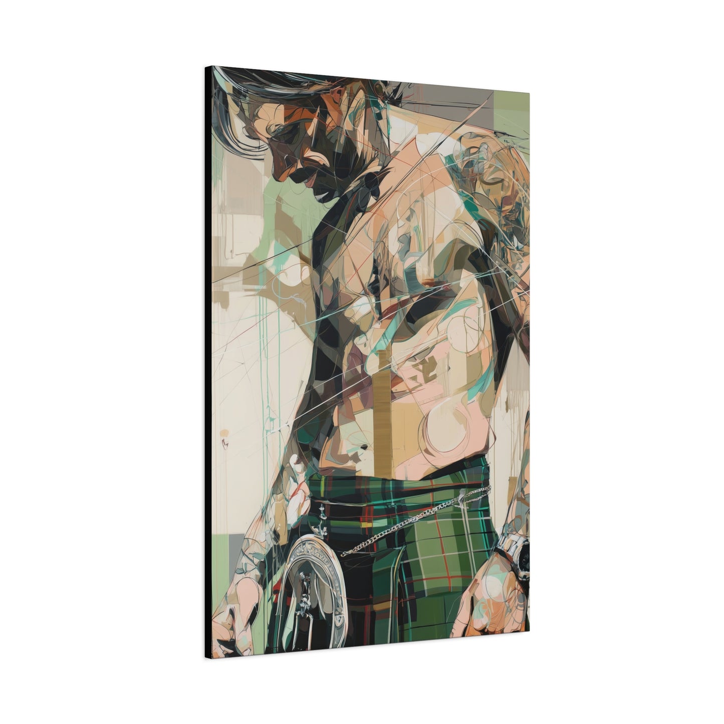 Gallery Wrapped Canvas, Kilts and Carnage Art Canvas, Erotic Pinup Art Canvas – Ewan