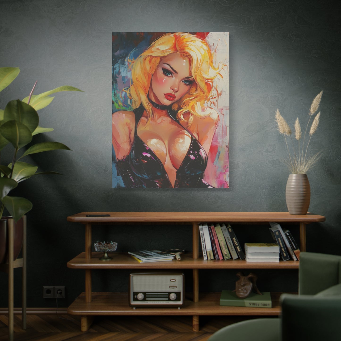 Gallery Wrapped Canvas, Guilt and Grit Adult Art Canvas, Erotic Pinup Art Canvas – Esme