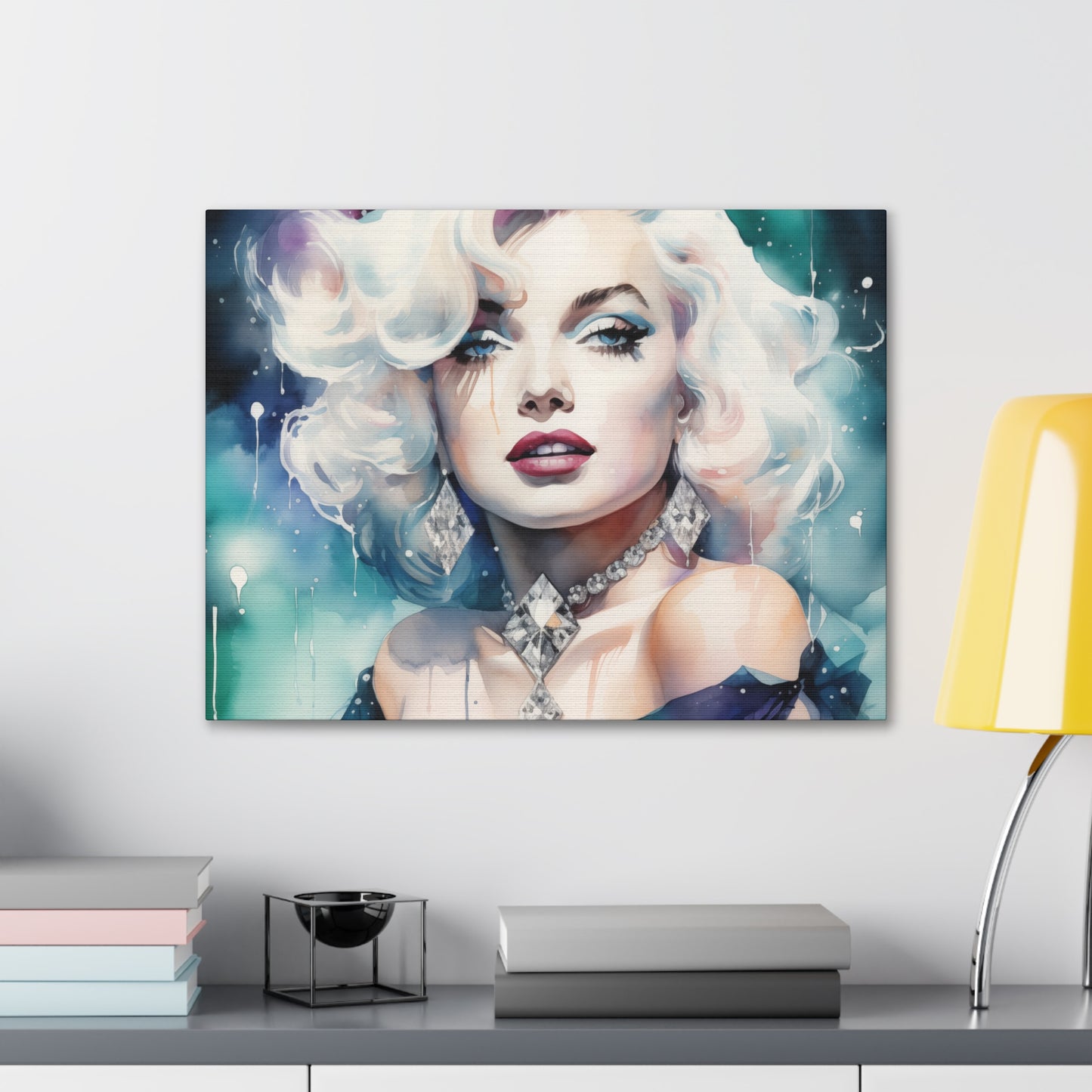 Canvas Wall Art, Gallery Wrapped Pop Art, Celebrity Wall Art – Marilyn Monroe - Diamonds