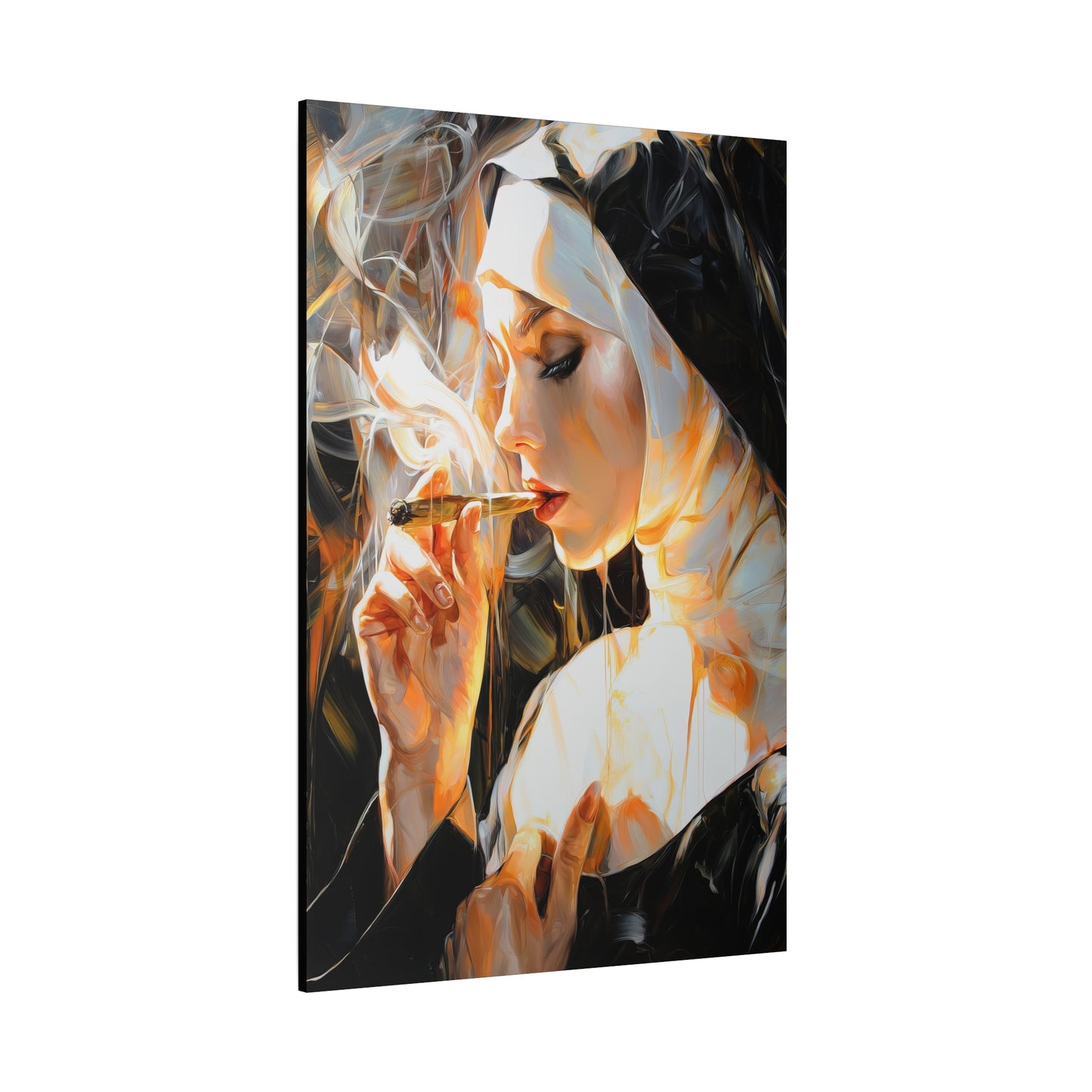 Gallery Wrapped Canvas, Habits and Heresy Art Canvas, Naughty Nuns Art Canvas – Sister Benedicta
