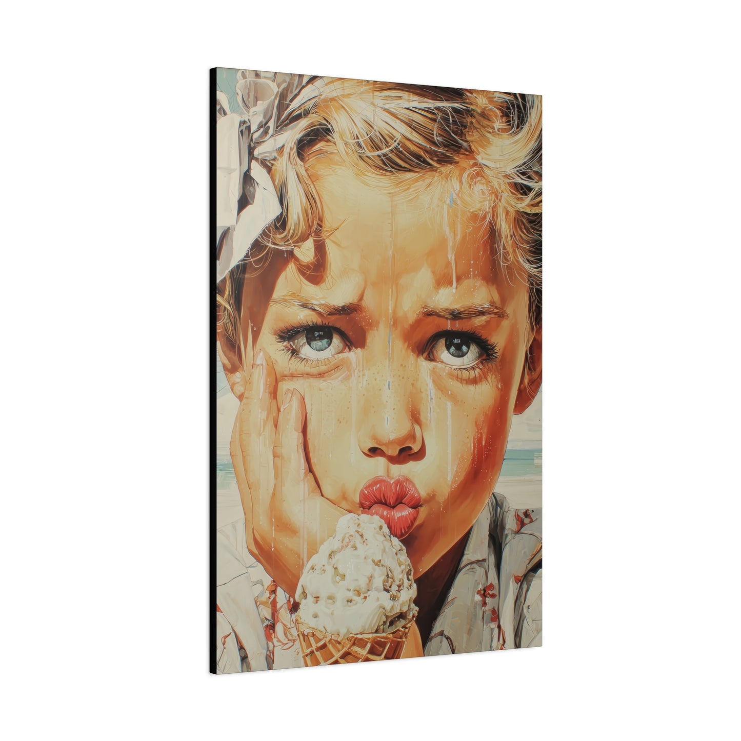 Gallery Wrapped Canvas, Sweet Summer Nostalgia, Sugar and Spice Art Canvas, Ice Cream Dreams Art – Faye