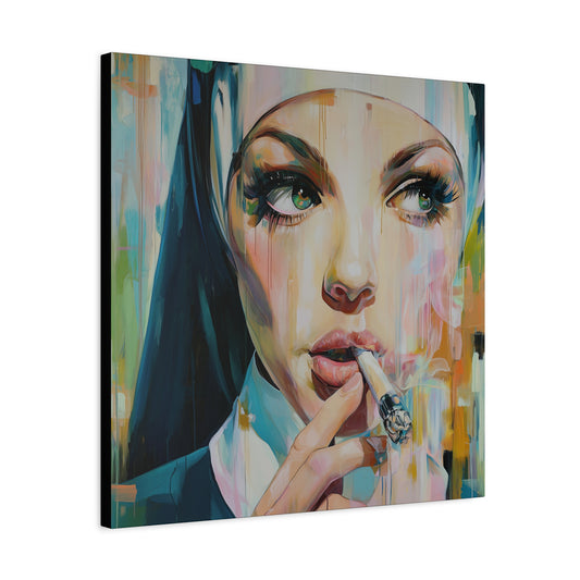 Gallery Wrapped Canvas, Habits and Heresy Art Canvas, Naughty Nuns Art Canvas – Sister Seraphine