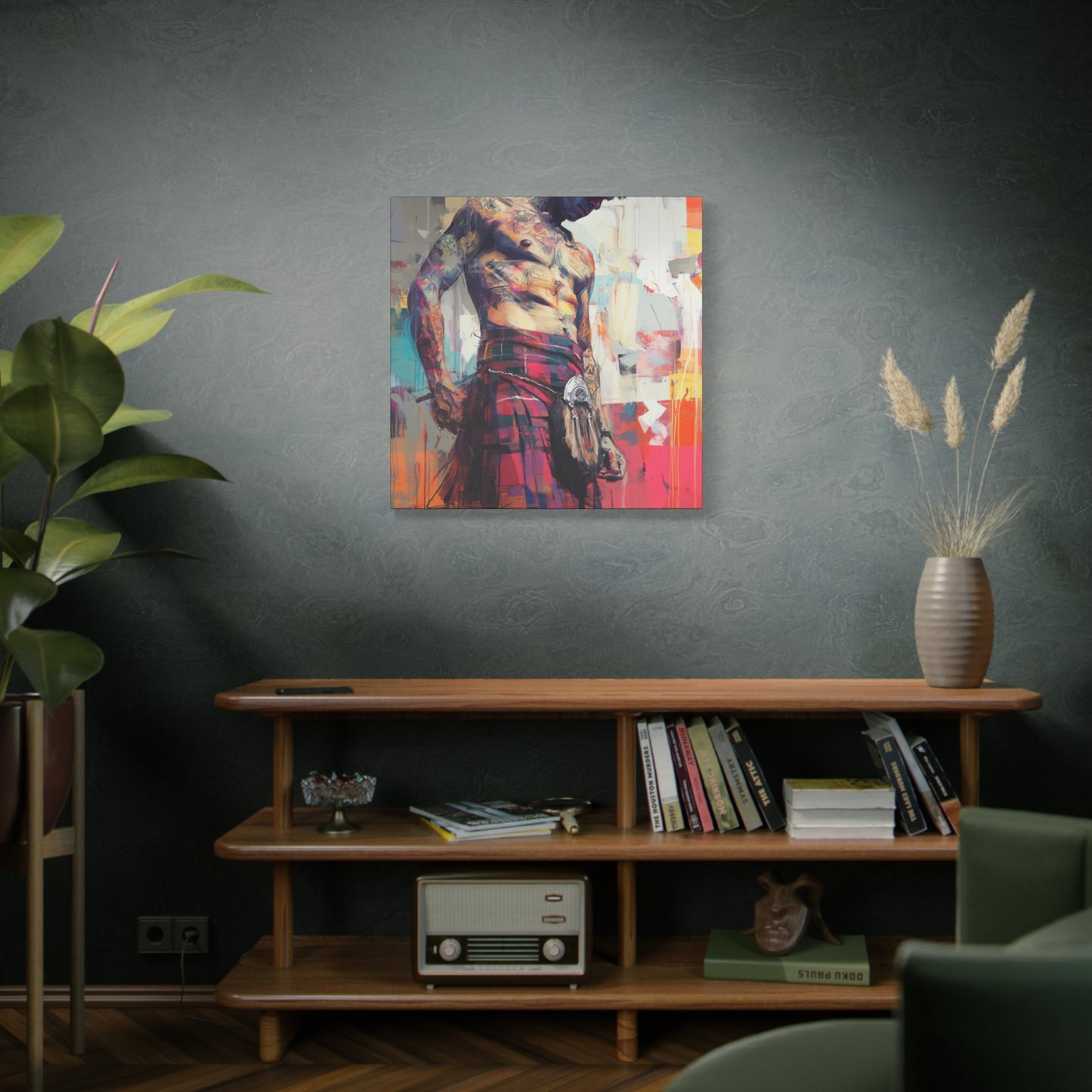 Gallery Wrapped Canvas, Kilts and Carnage Art Canvas, Erotic Pinup Art Canvas – Angus