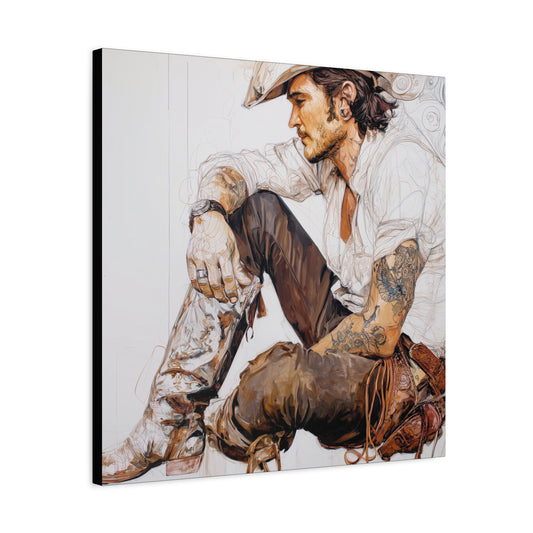 Gallery Wrapped Canvas, Wranglers and Wreckage Art Canvas, Erotic Pinup Art Canvas – Boone
