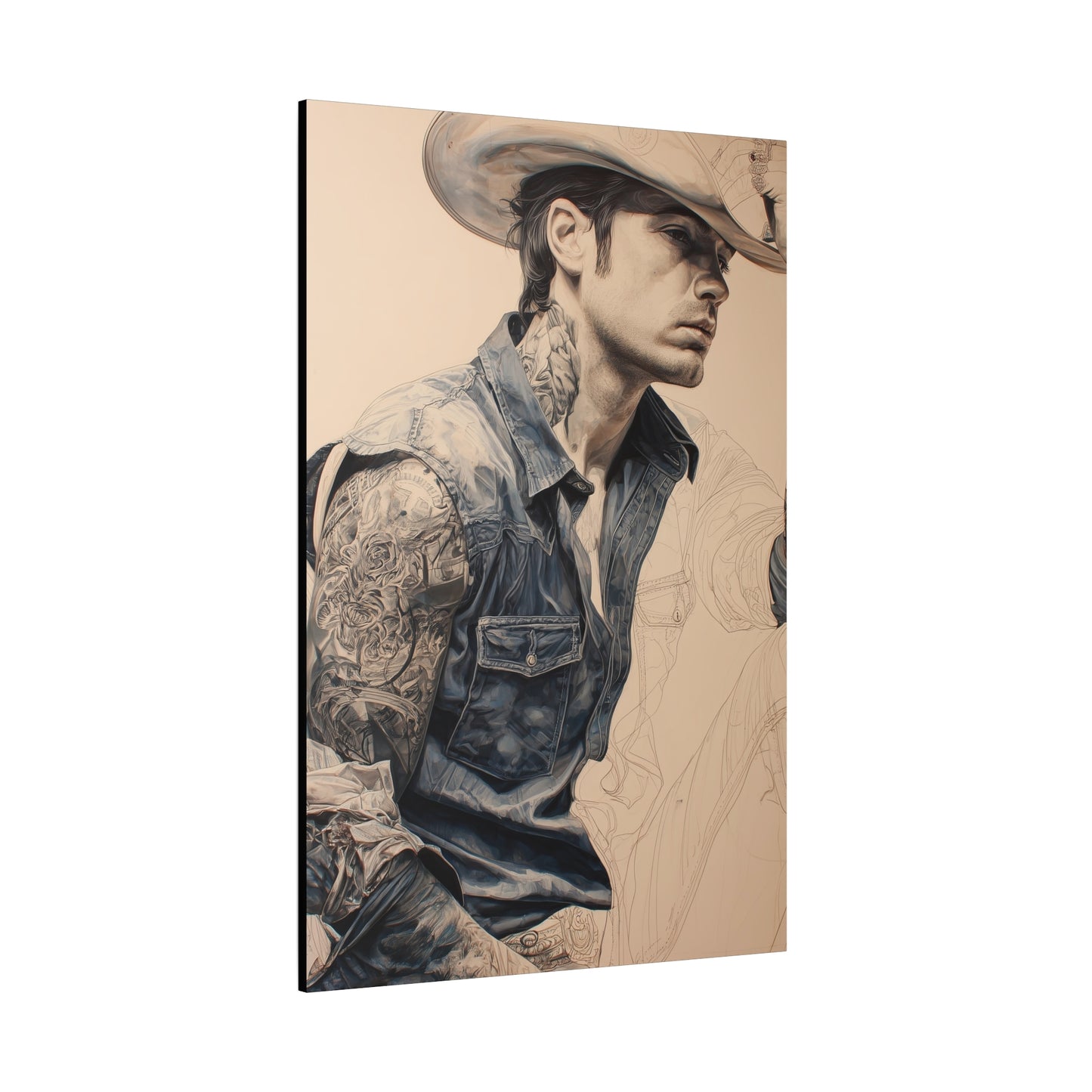 Gallery Wrapped Canvas, Wranglers and Wreckage Art Canvas, Erotic Pinup Art Canvas – Clay