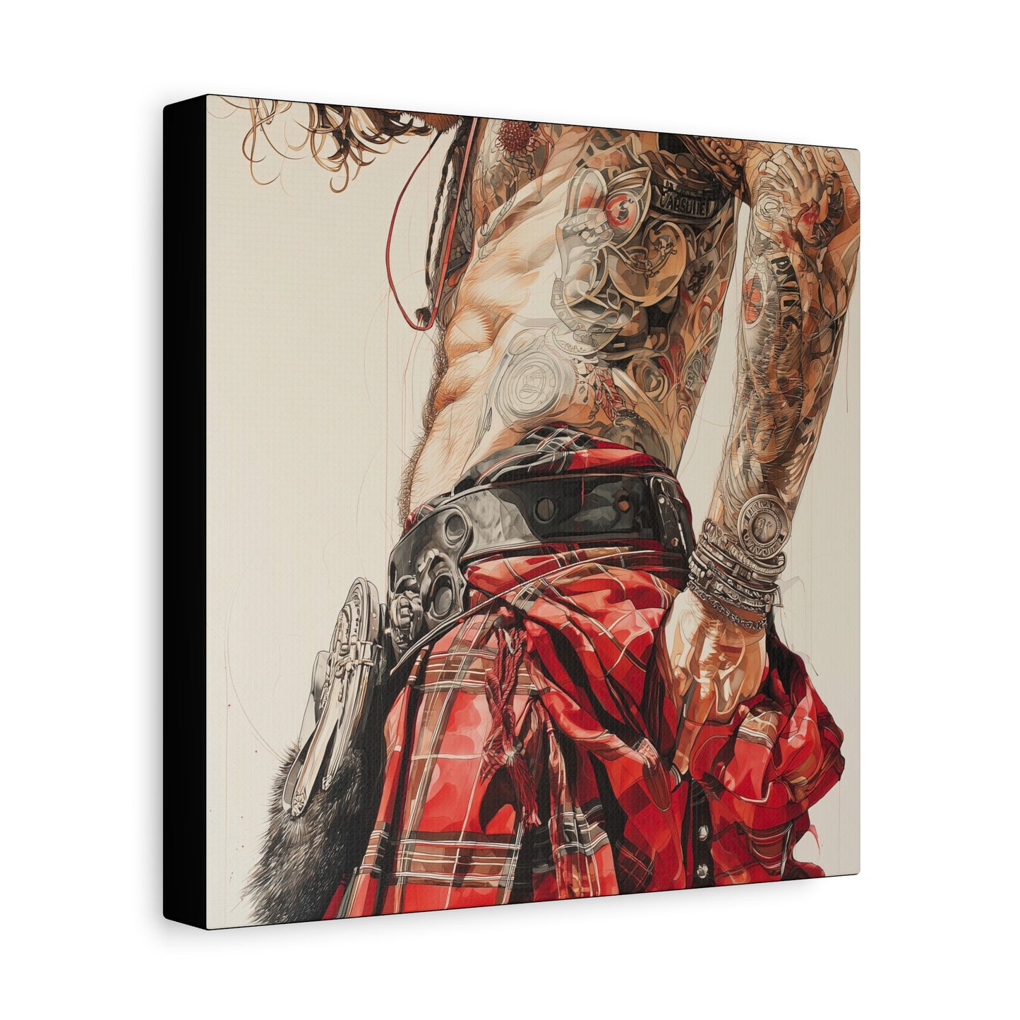 Gallery Wrapped Canvas, Kilts and Carnage Art Canvas, Erotic Pinup Art Canvas – Ronan