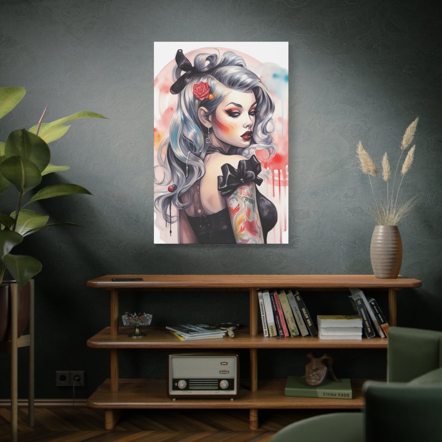Gallery Wrapped Canvas, Edgy Tattooed Beauty, Urban Pop Art Canvas – Sabella