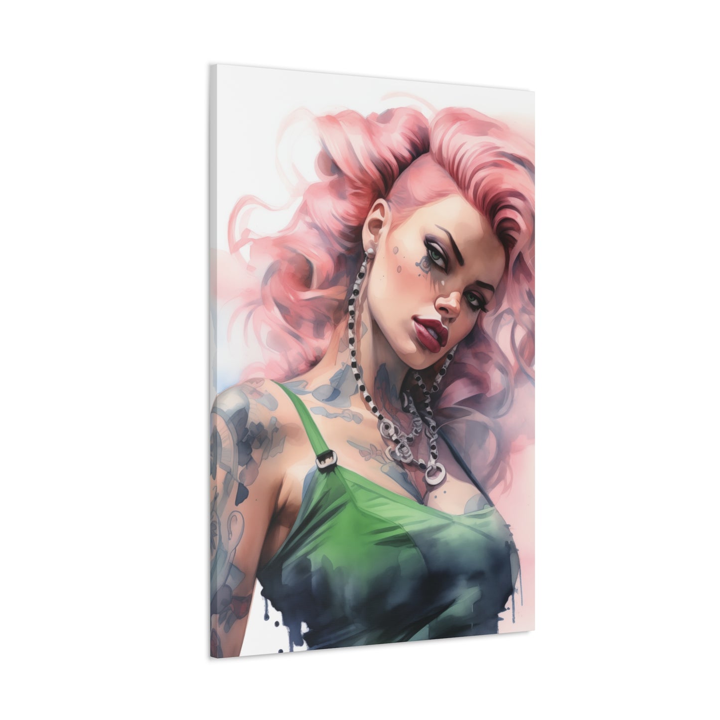 Gallery Wrapped Canvas, Edgy Tattooed Beauty, Urban Pop Art Canvas – Colette