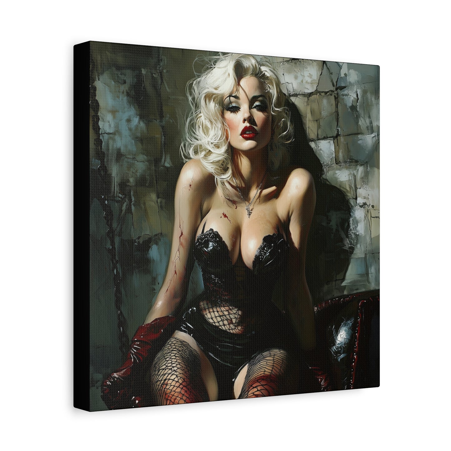 Gallery Wrapped Canvas, Guilt and Grit Adult Art Canvas, Erotic Pinup Art Canvas – Isla