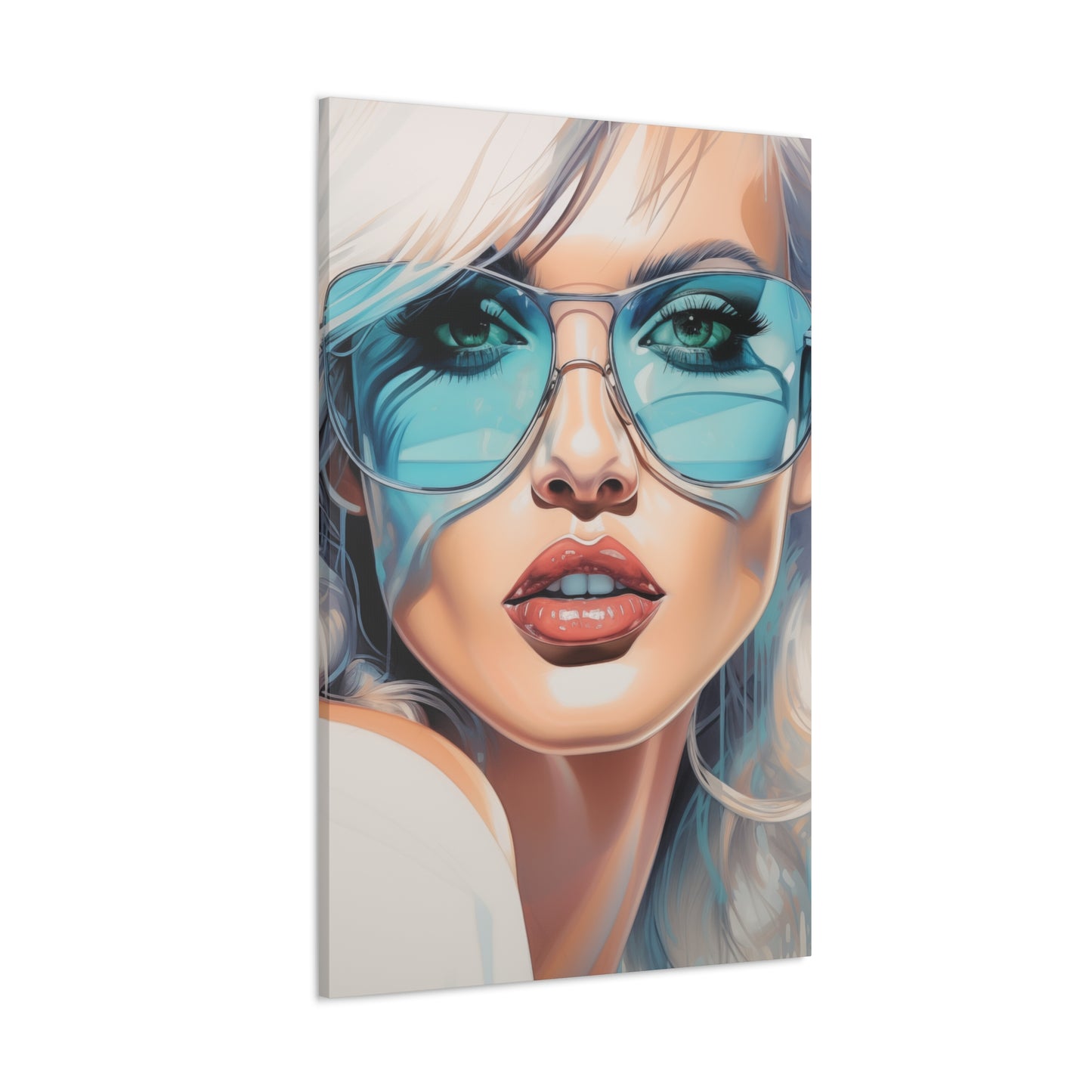 Canvas Gallery Wrapped High-Fashion Wall Art, Stylish Decor, Retro Femme Doll Pop Art – Nova
