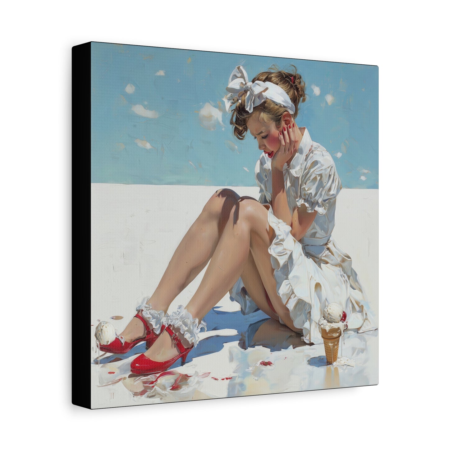 Gallery Wrapped Canvas, Sweet Summer Nostalgia, Sugar and Spice Art Canvas, Ice Cream Dreams Art – Polly