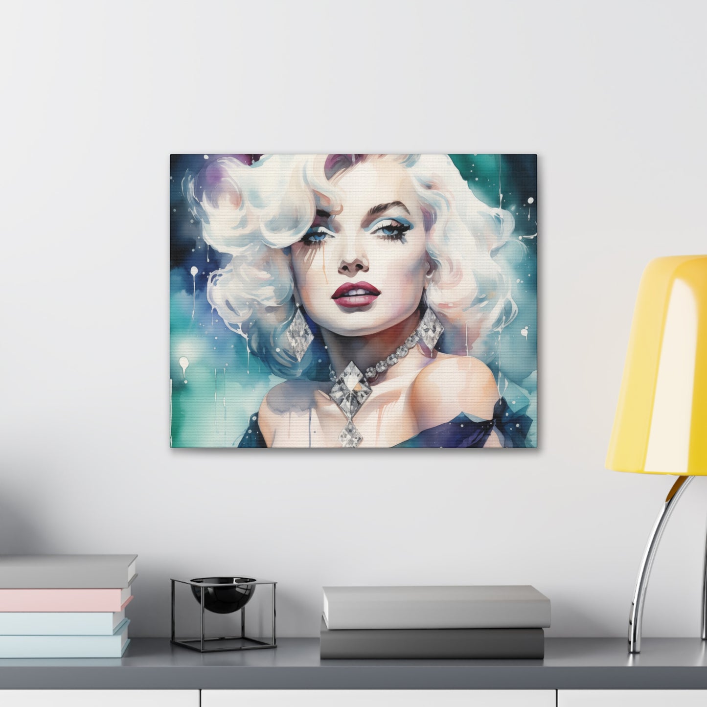 Canvas Wall Art, Gallery Wrapped Pop Art, Celebrity Wall Art – Marilyn Monroe - Diamonds