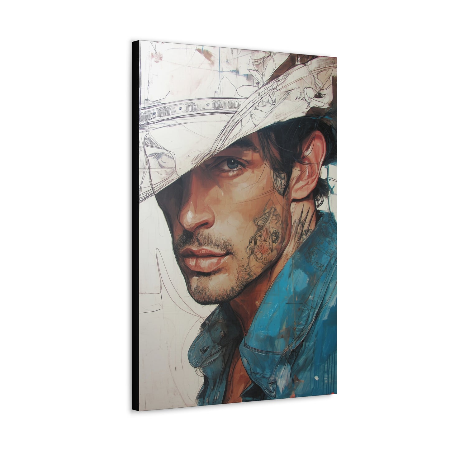 Gallery Wrapped Canvas, Wranglers and Wreckage Art Canvas, Erotic Pinup Art Canvas – Jack