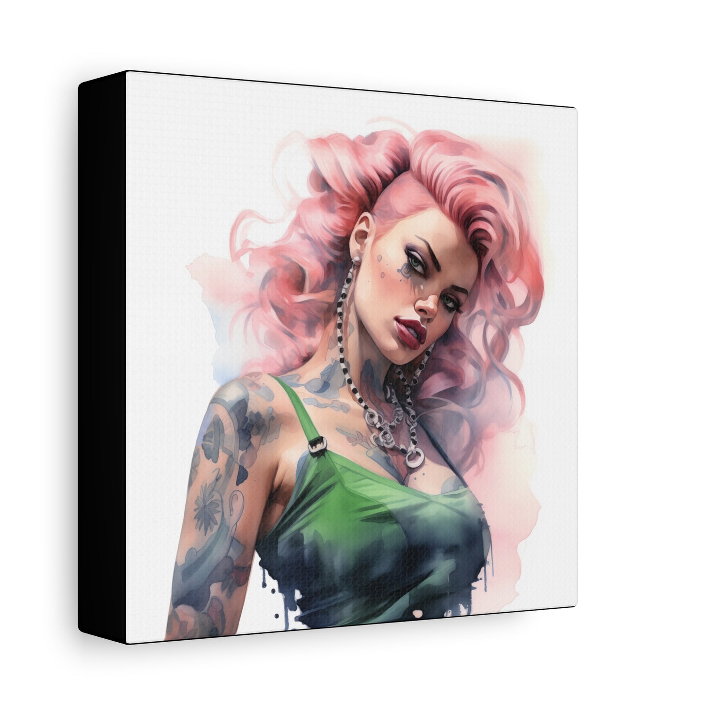 Gallery Wrapped Canvas, Edgy Tattooed Beauty, Urban Pop Art Canvas – Colette