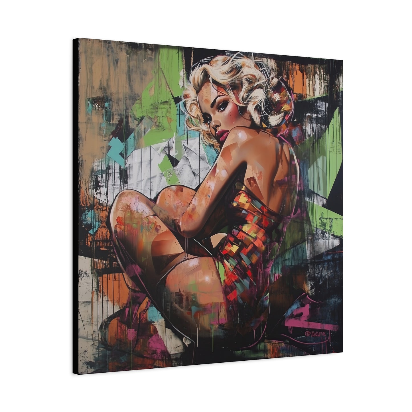 Gallery Wrapped Canvas, Guilt and Grit Adult Art Canvas, Erotic Pinup Art Canvas – Selene