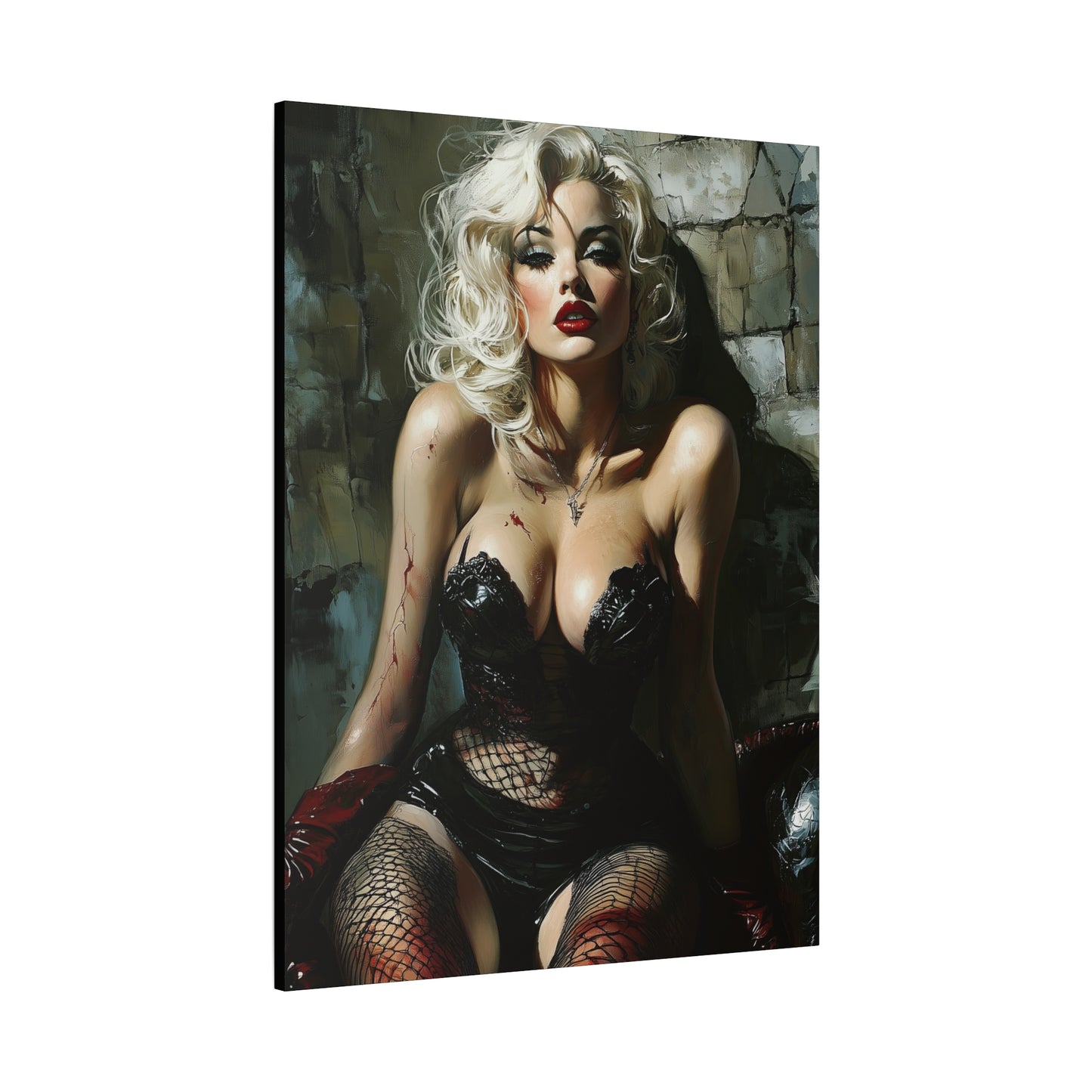 Gallery Wrapped Canvas, Guilt and Grit Adult Art Canvas, Erotic Pinup Art Canvas – Isla
