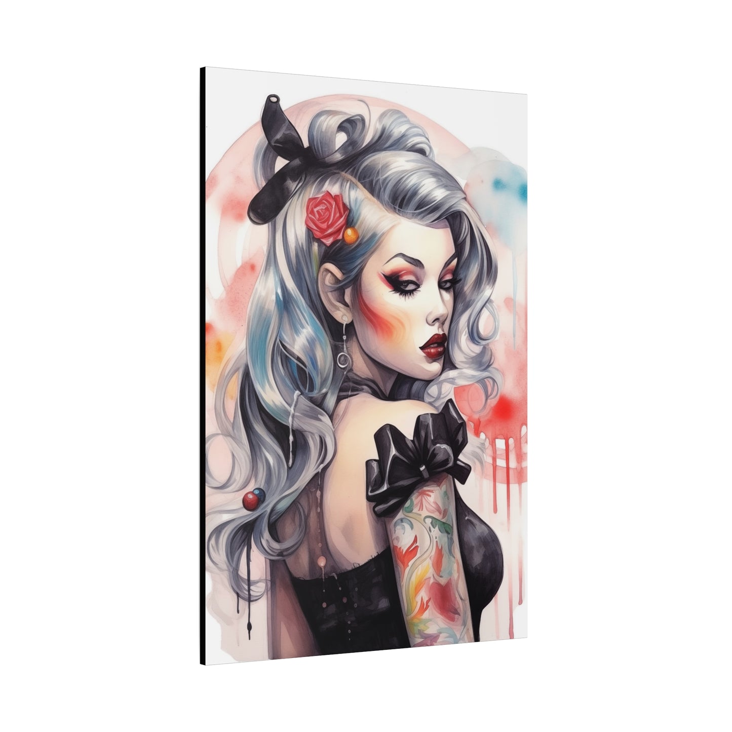 Gallery Wrapped Canvas, Edgy Tattooed Beauty, Urban Pop Art Canvas – Sabella