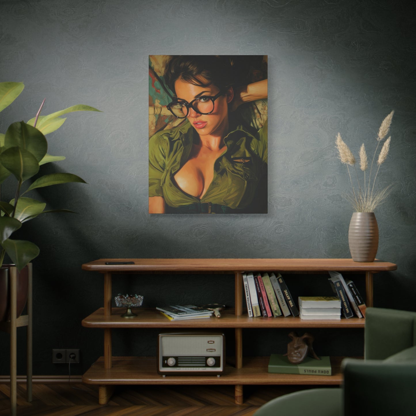 Gallery Wrapped Canvas, Liberty and Lace Art Canvas, Erotic Pinup Art Canvas – Darla
