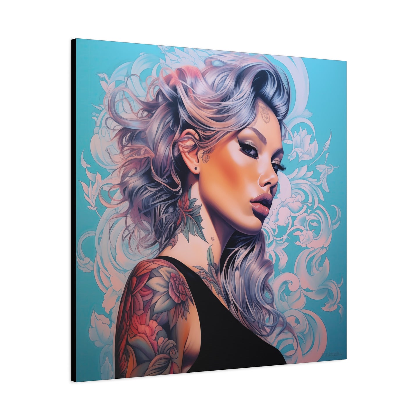 Gallery Wrapped Canvas, Edgy Tattooed Beauty, Urban Pop Art Canvas – Arabella