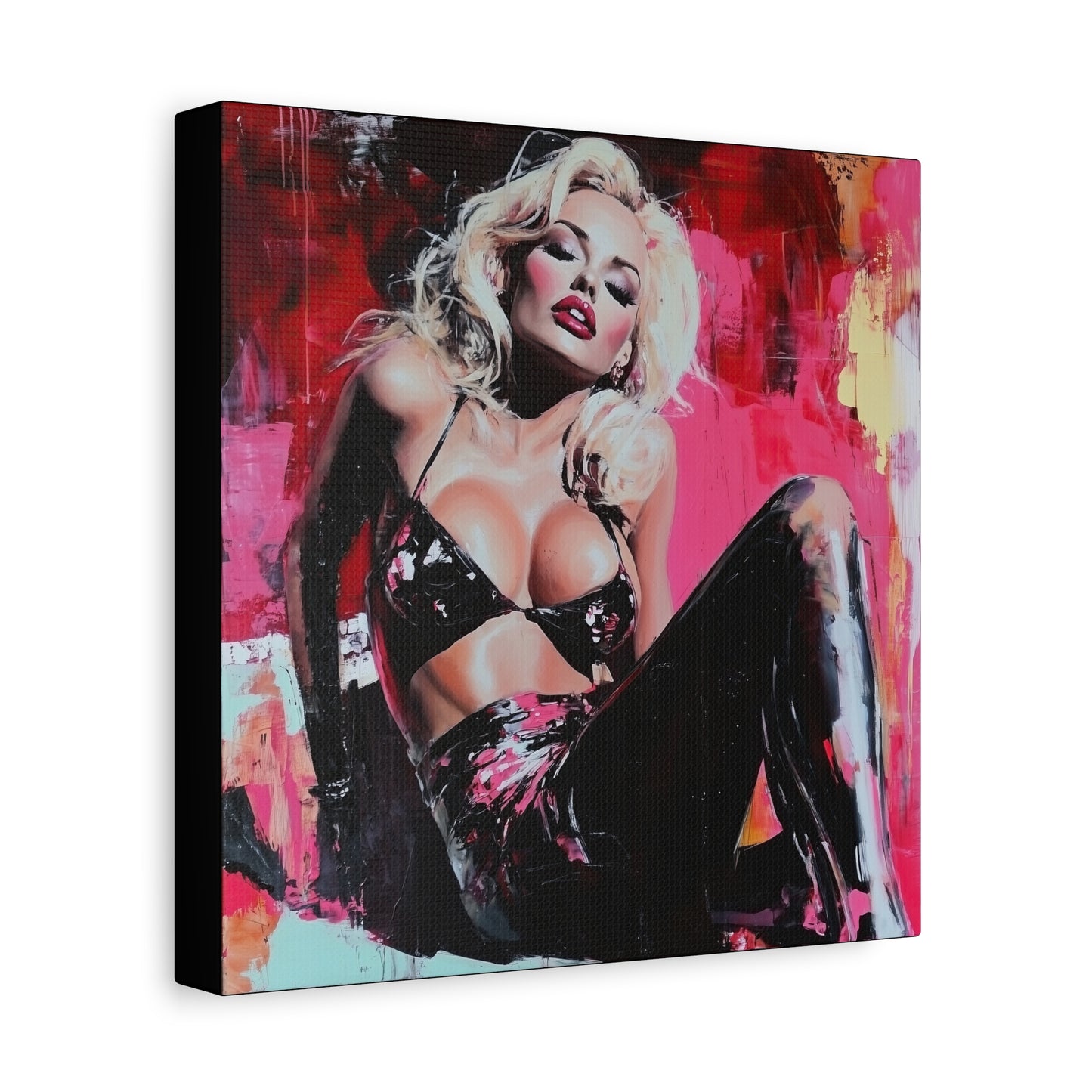 Gallery Wrapped Canvas, Guilt and Grit Adult Art Canvas, Erotic Pinup Art Canvas – Lila