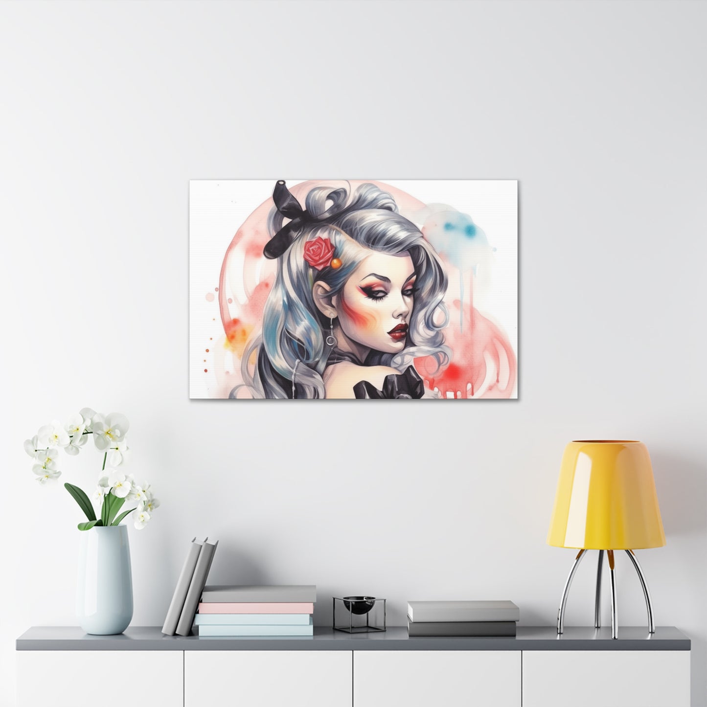 Gallery Wrapped Canvas, Edgy Tattooed Beauty, Urban Pop Art Canvas – Sabella