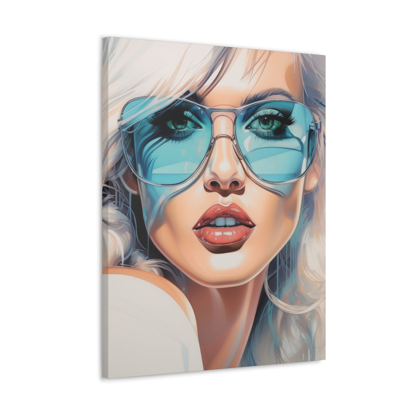 Canvas Gallery Wrapped High-Fashion Wall Art, Stylish Decor, Retro Femme Doll Pop Art – Nova